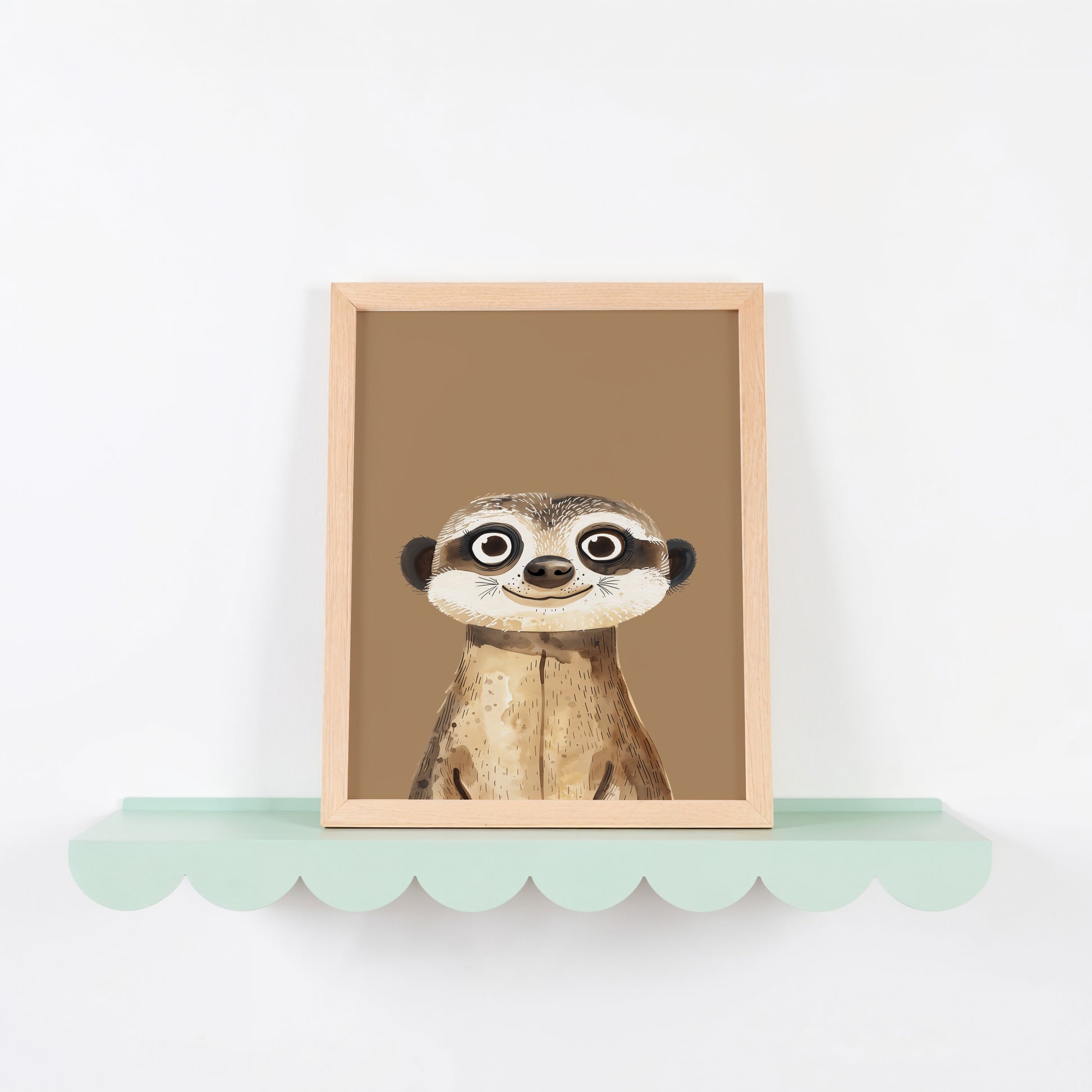 Adorable Meerkat Artwork in Wooden Frame product