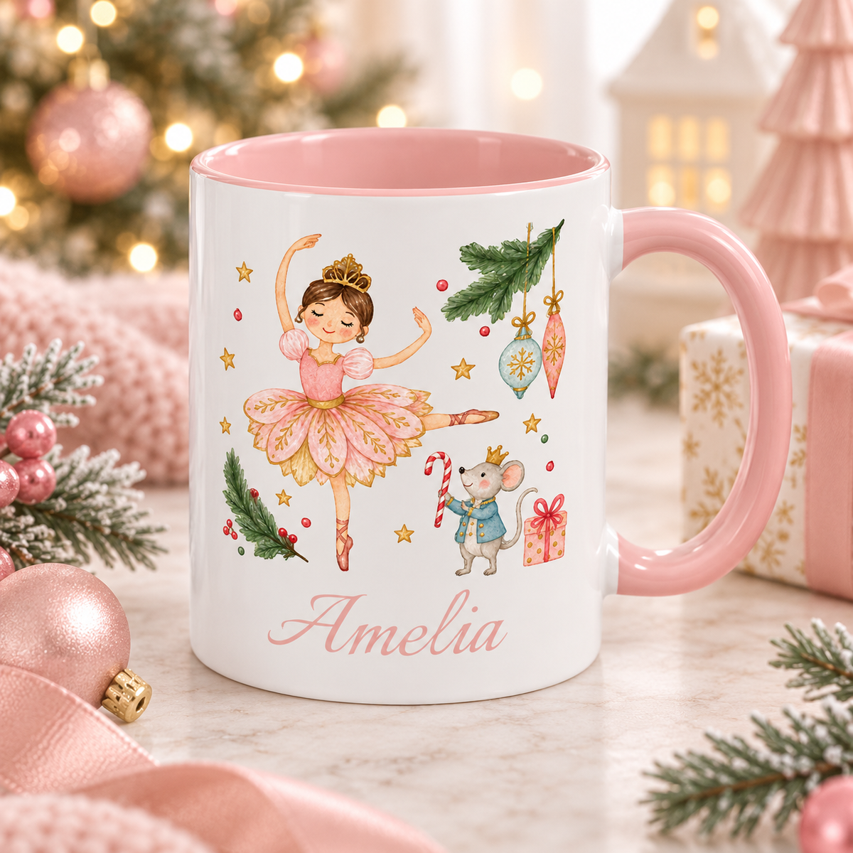 Personalized Ballet Nutcracker Mug | Custom Name Christmas Gift for Girls