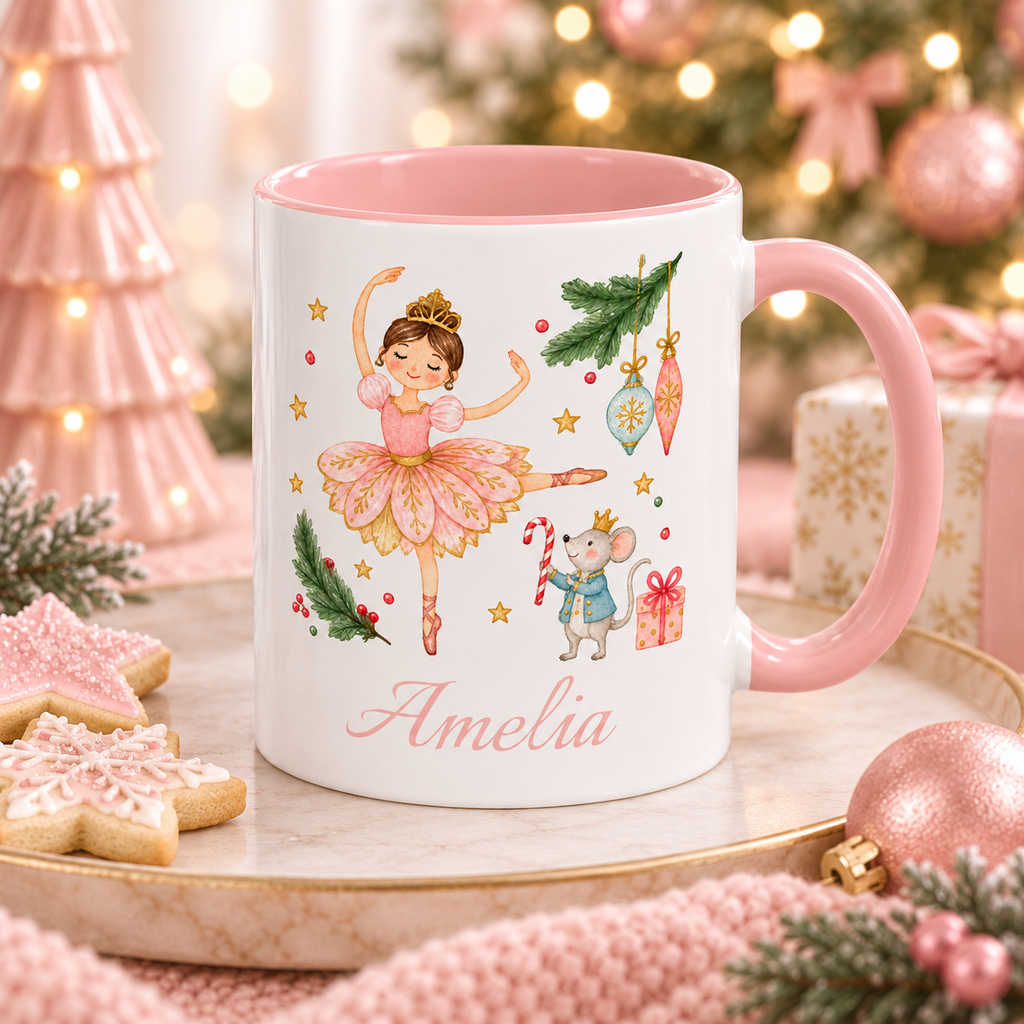 Personalized Ballet Nutcracker Mug | Custom Name Christmas Gift for Girls