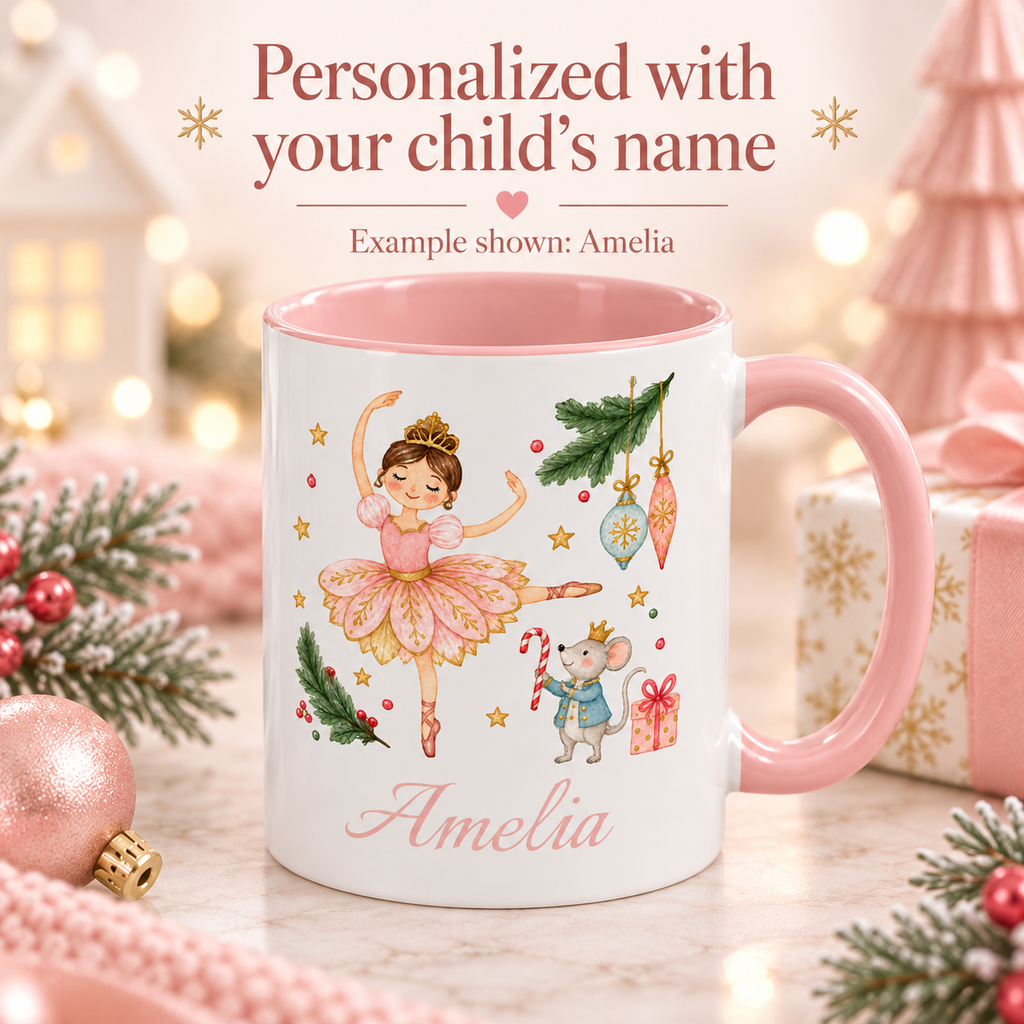 Personalized Ballet Nutcracker Mug | Custom Name Christmas Gift for Girls