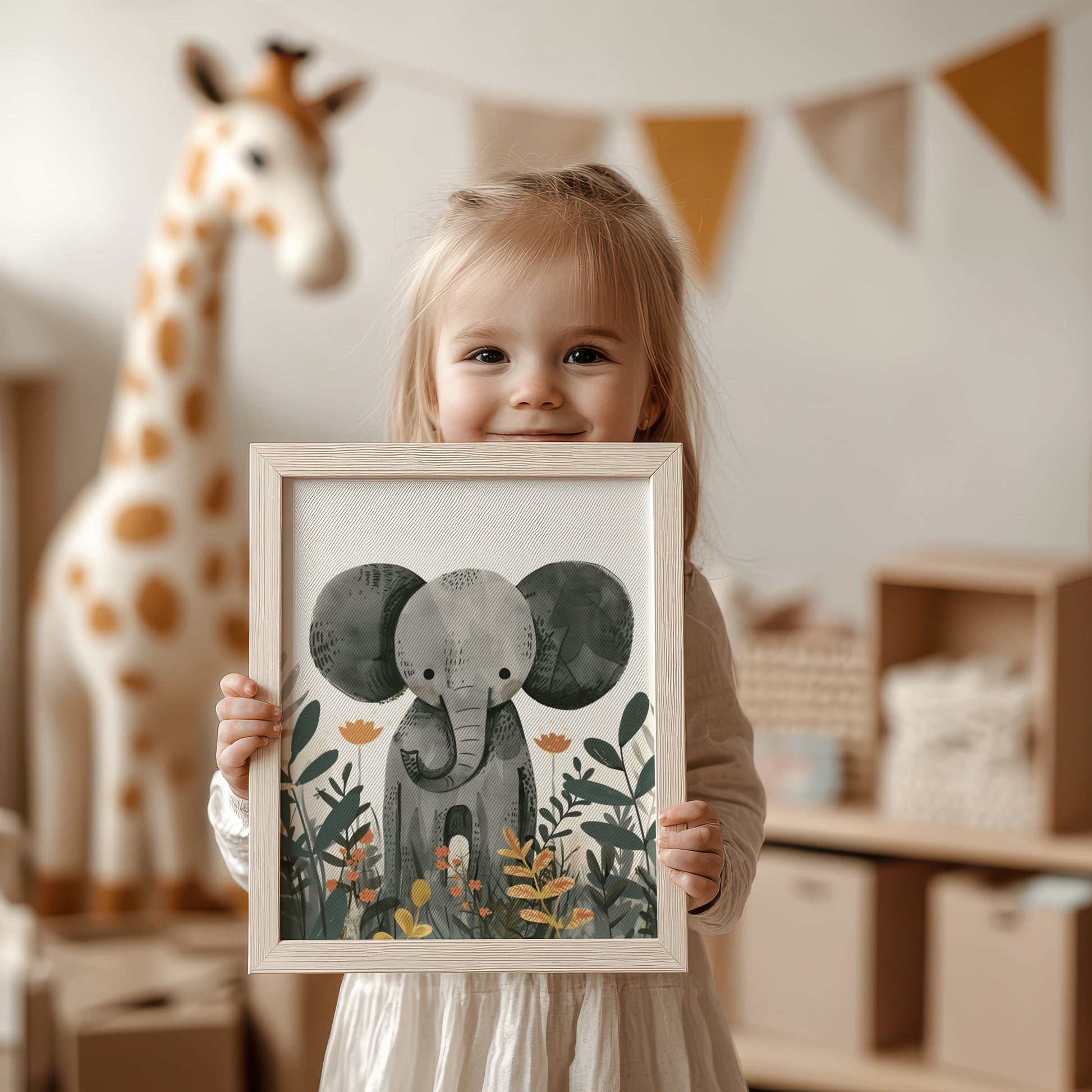 Adorable Elephant Artwork for Nursery or Kids Room product type