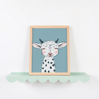 Cute Nursery Wall Art with Smiling Goat Print product type