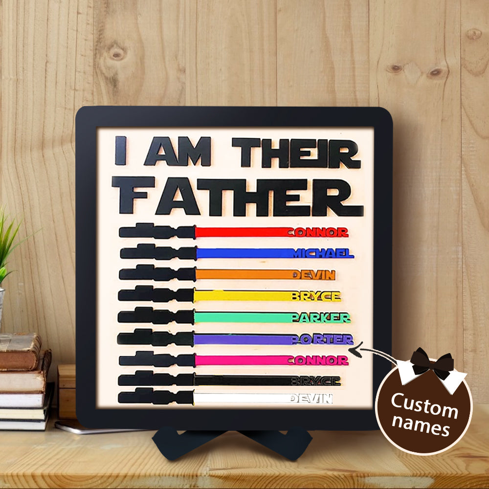 Personalized Wooden Lightsaber Plaque – I Am Their Father
