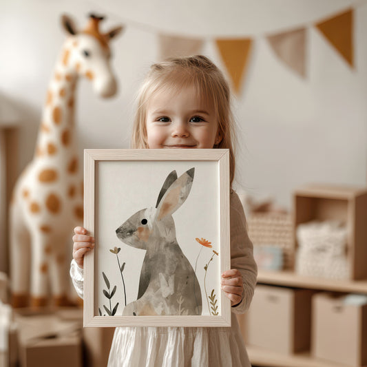 Adorable Rabbit Art Print for Kids Room Decor product