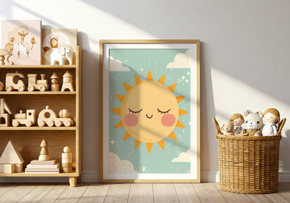 Cute Sun and Clouds Nursery Wall Art product type