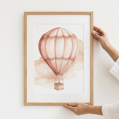 Elegant Hot Air Balloon Wall Art Print product type