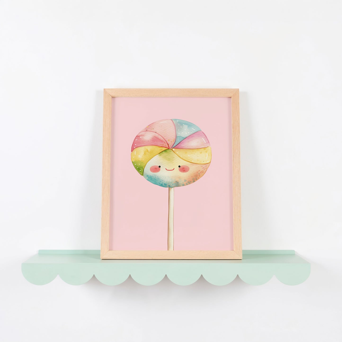 Pastel Whimsical Lollipop Character Wall Art product