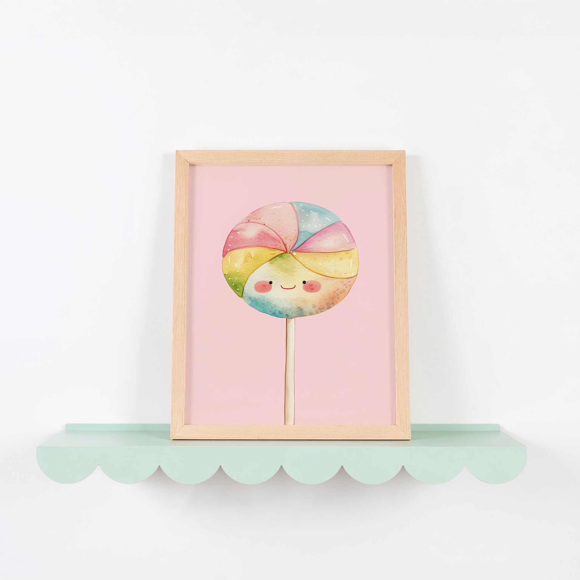 Pastel Whimsical Lollipop Character Wall Art product