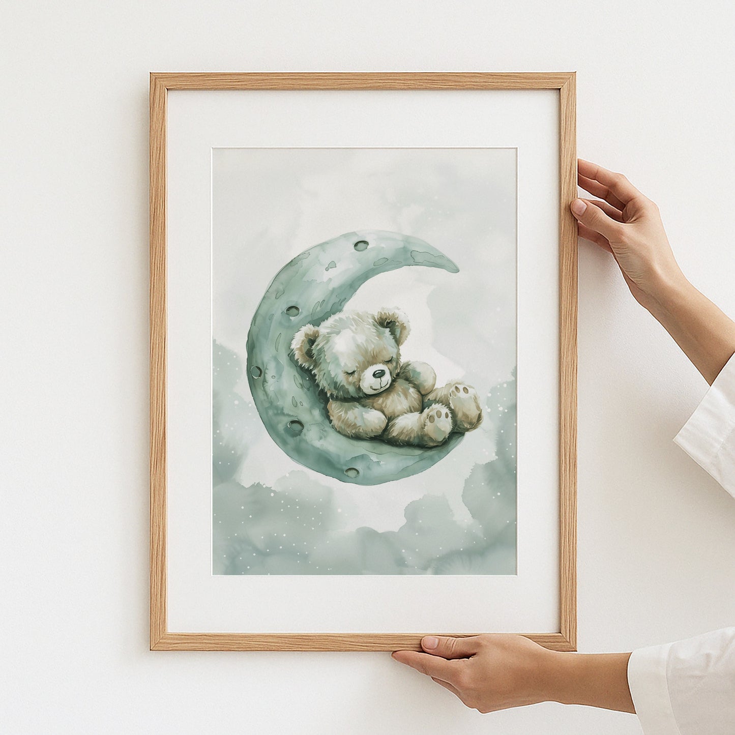 Teddy Bear on Moon Nursery Wall Art product type
