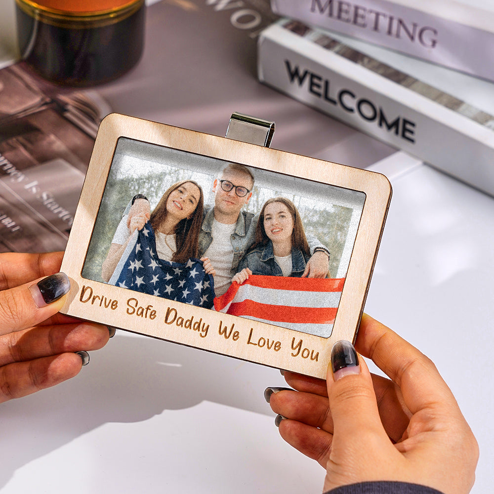 Personalized Photo Frame Car Sun Visor Clip Car Accessories Decoration Gift for Him