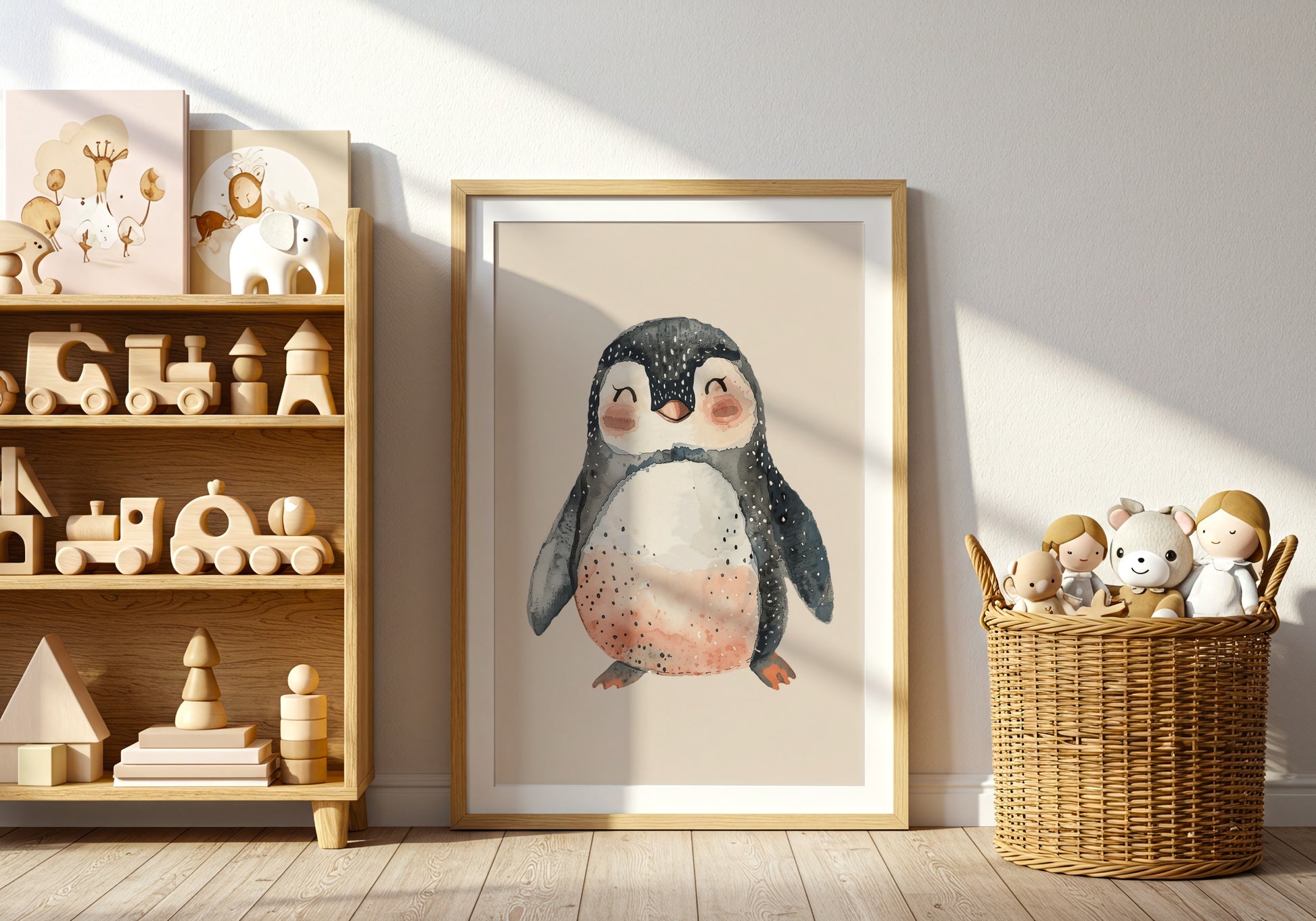 Adorable Penguin Framed Childrens Wall Art product type