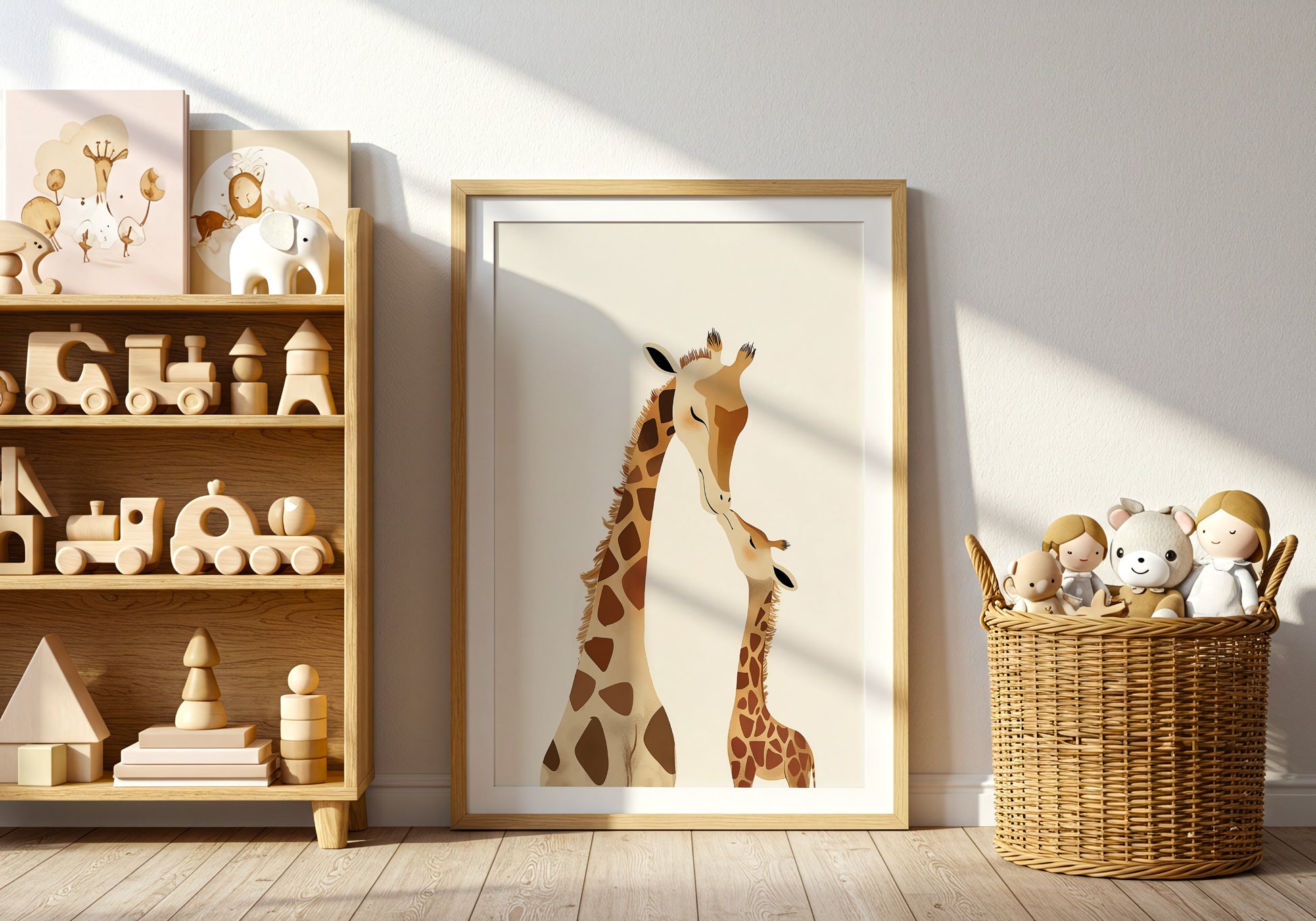 Giraffe Family Art Print for Nursery or Kids Room product type