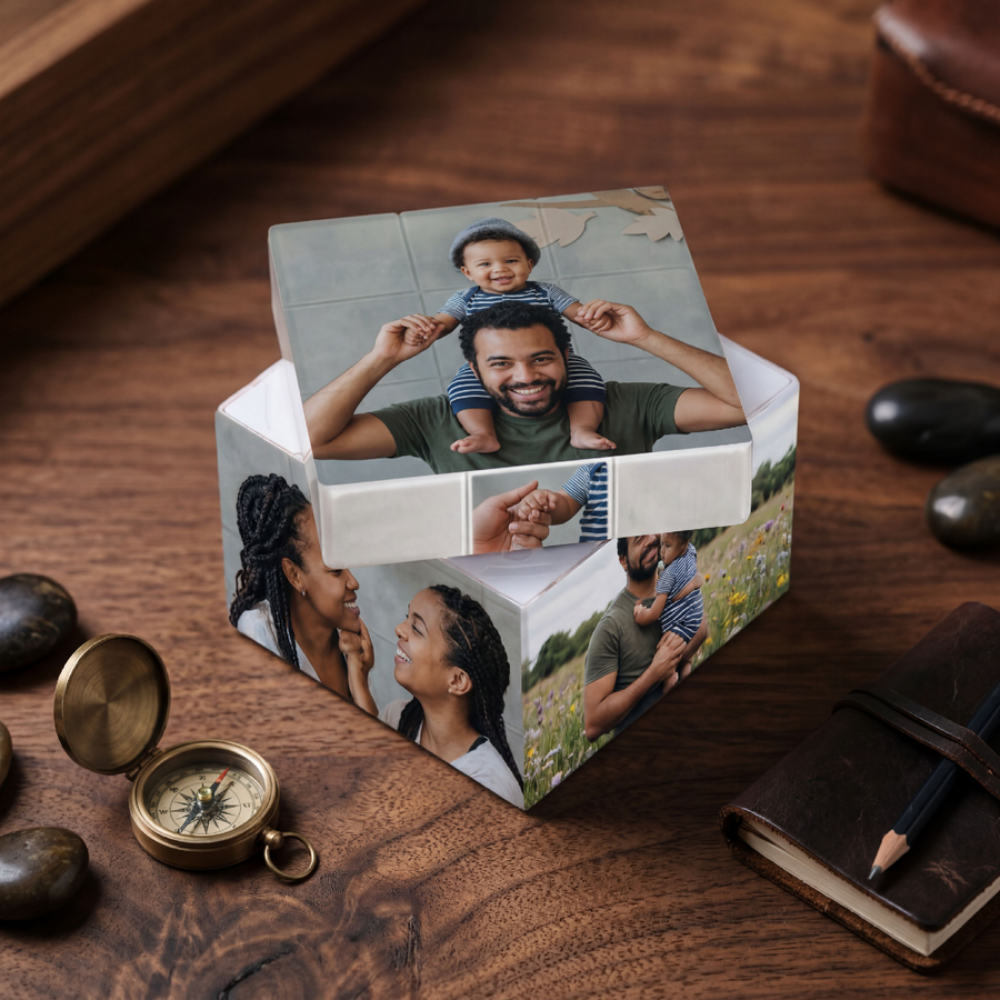 Custom Photo Cube Gift for Dad