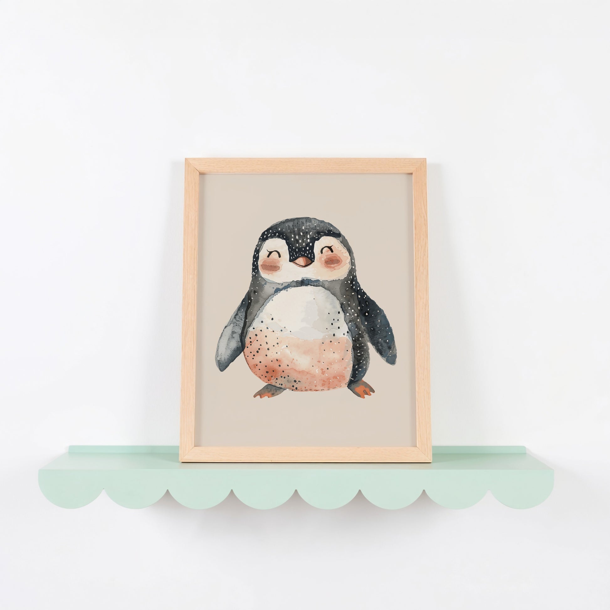 Adorable Baby Penguin Art Print for Children's Room product