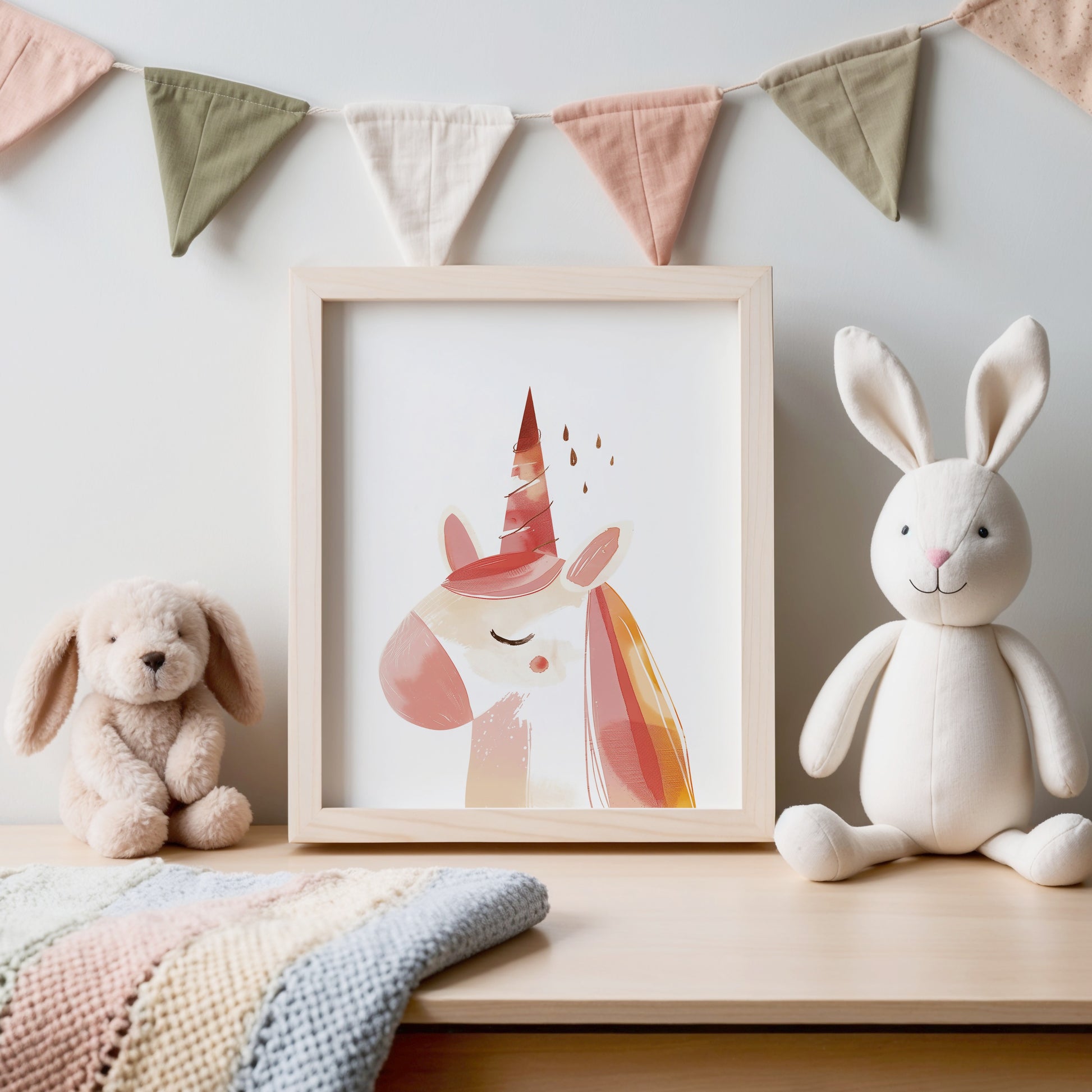 Cute Unicorn Art Print for Kids Room Decor product type