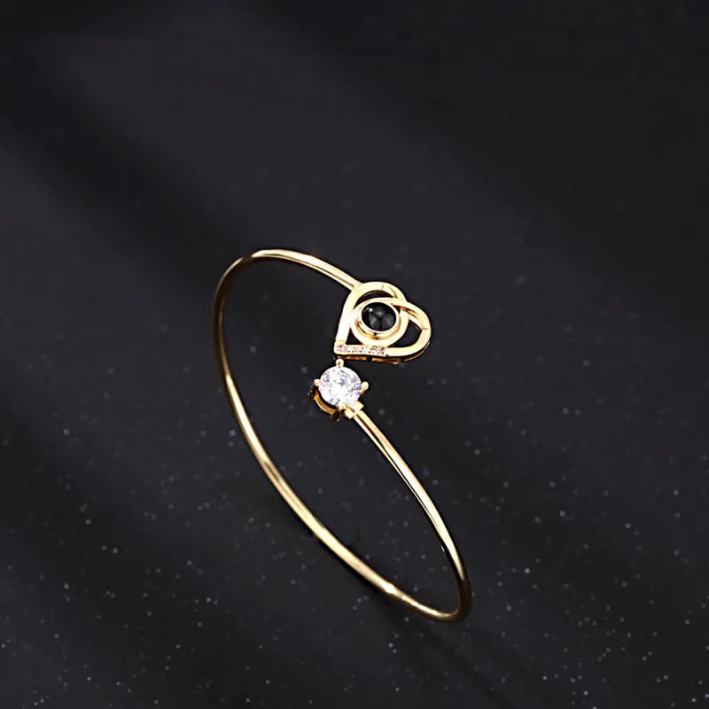 Custom Photo Projection Bracelet - Hidden Picture Heart Jewelry