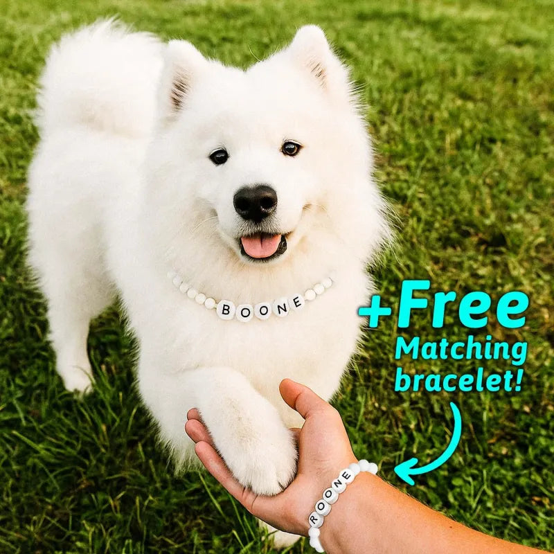 Personalized Pet Name Necklace with Free Matching Bracelet