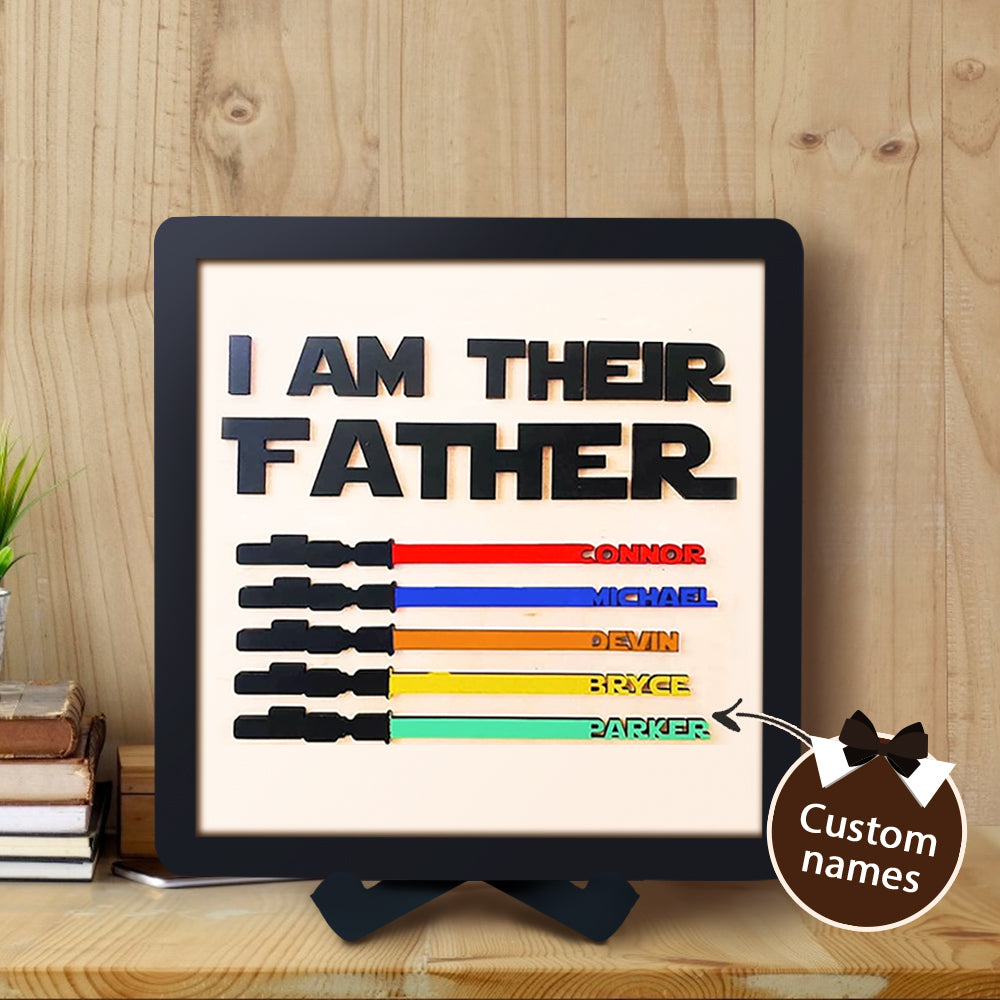 Personalized Wooden Lightsaber Plaque – I Am Their Father