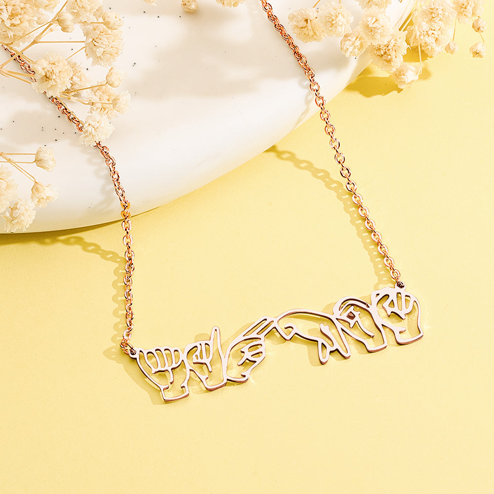 Personalized American Sign Language Necklace