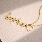 Custom Heart Name Lariat Necklace - Personalized Mother's Day Jewelry Gift