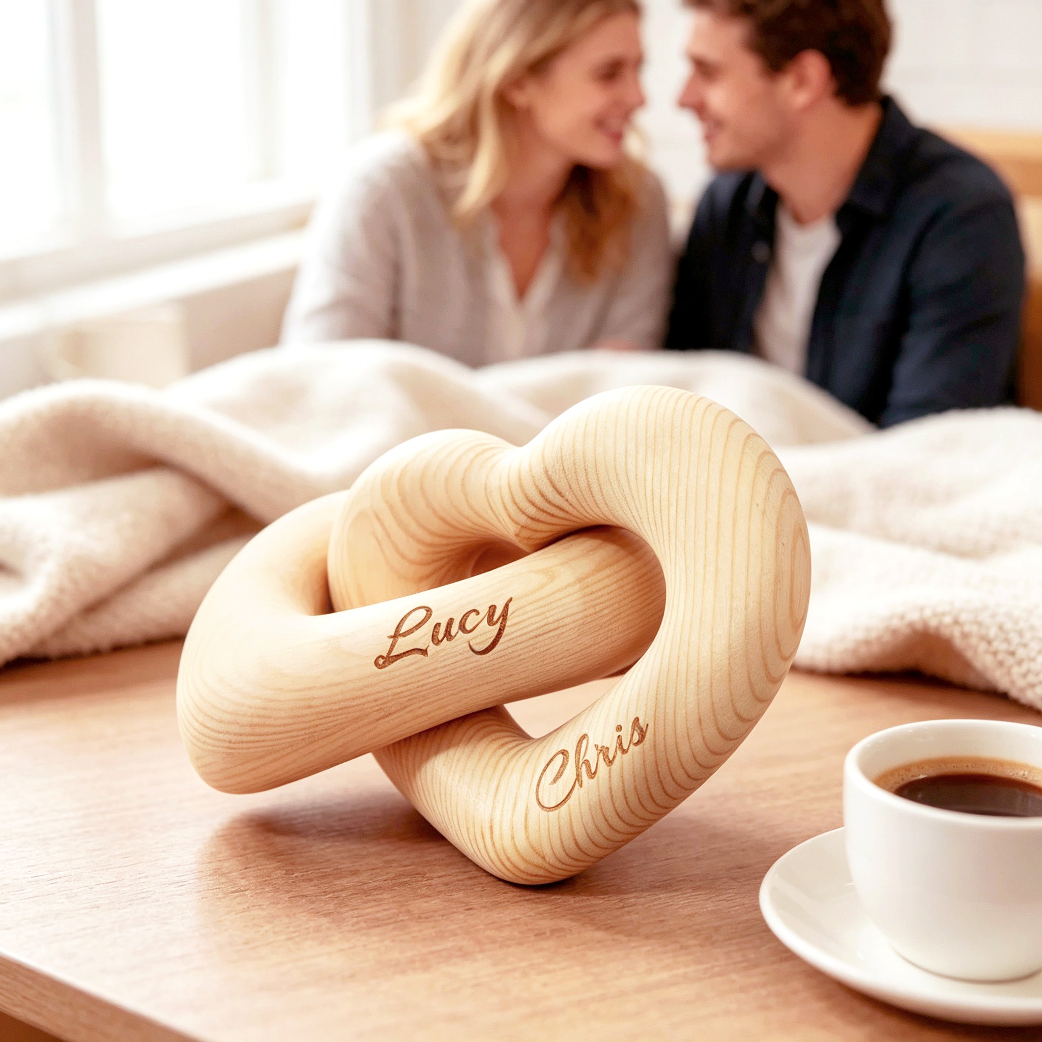 Personalized Infinity Heart Sculpture for Couples | Custom Name Gift
