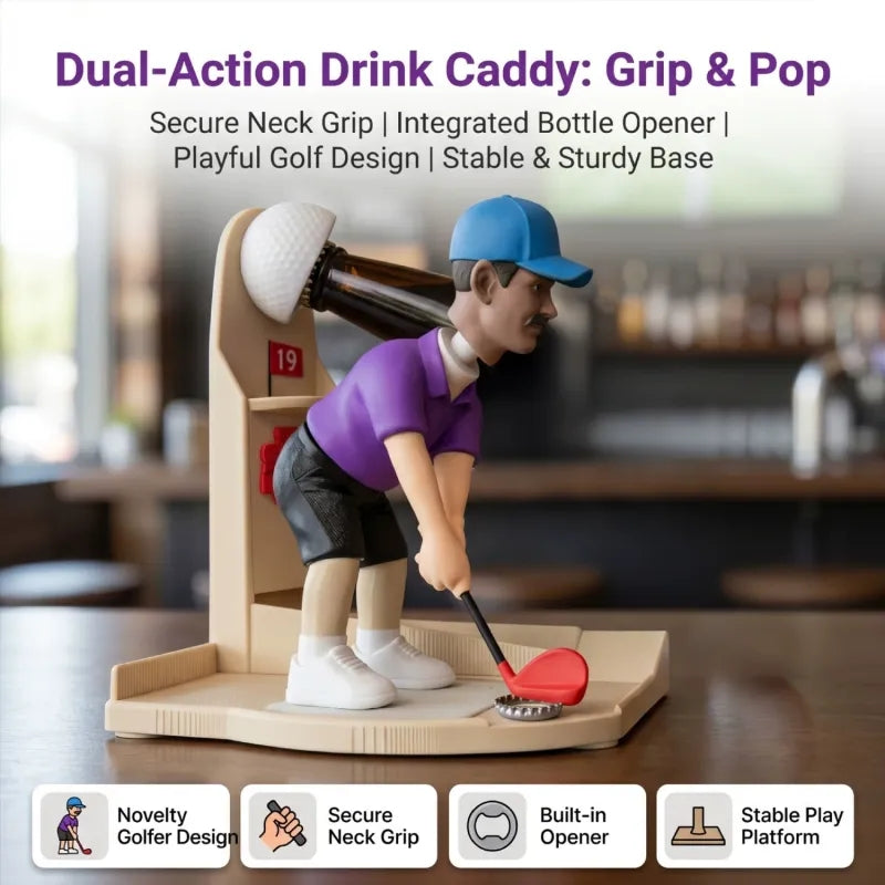 Custom Head Interactive Golf Bottle Opener | Creative Figure Cap Launcher Game for Home Bar & Man Cave Best Gift for Him