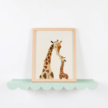 Adorable Giraffe Parent and Baby Framed Art product type