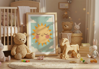 Cute Nursery Decor Sun Illustration Art Print product type