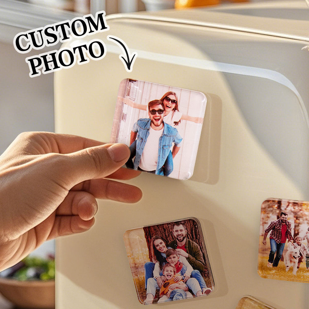 Custom Photo Fridge Magnet Frame - Acrylic Square Refrigerator Magnet