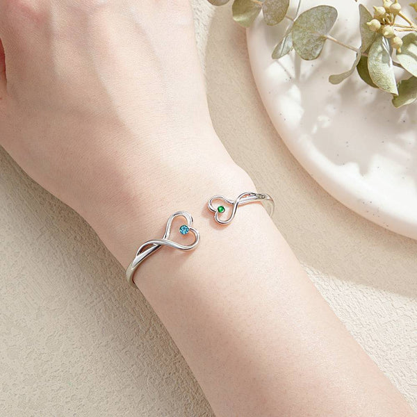 Custom Birthstone Bracelet with Two Stones