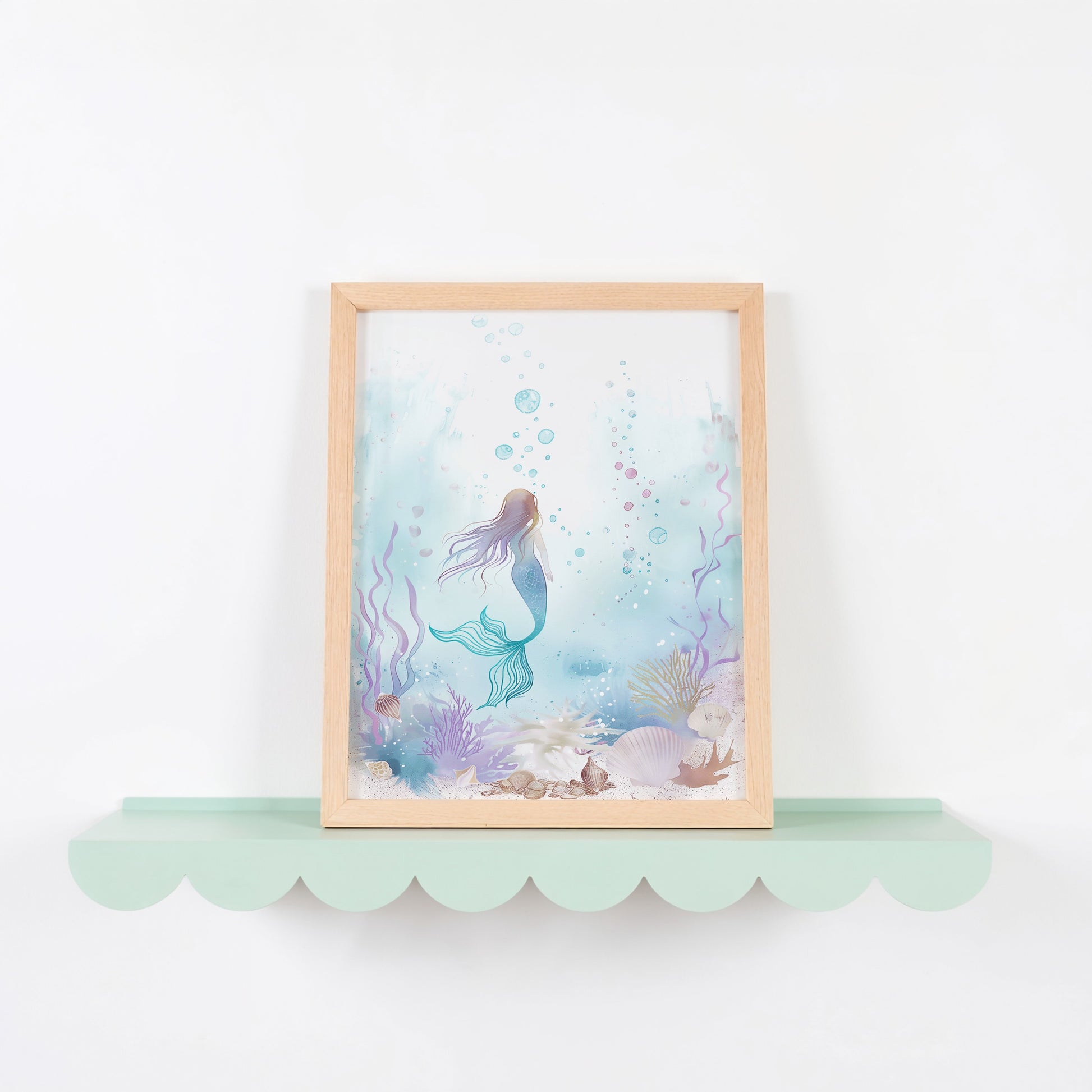 Enchanting Mermaid Underwater Scene Wall Art product type