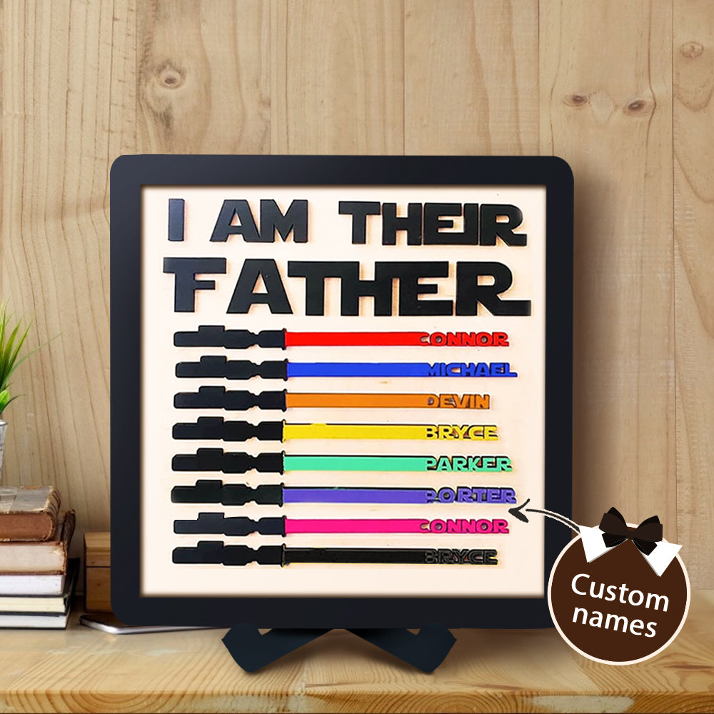 Personalized Wooden Lightsaber Plaque – I Am Their Father