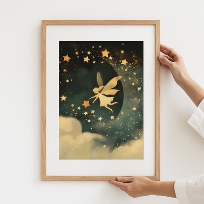 Enchanting Fairy With Stars Framed Wall Art product