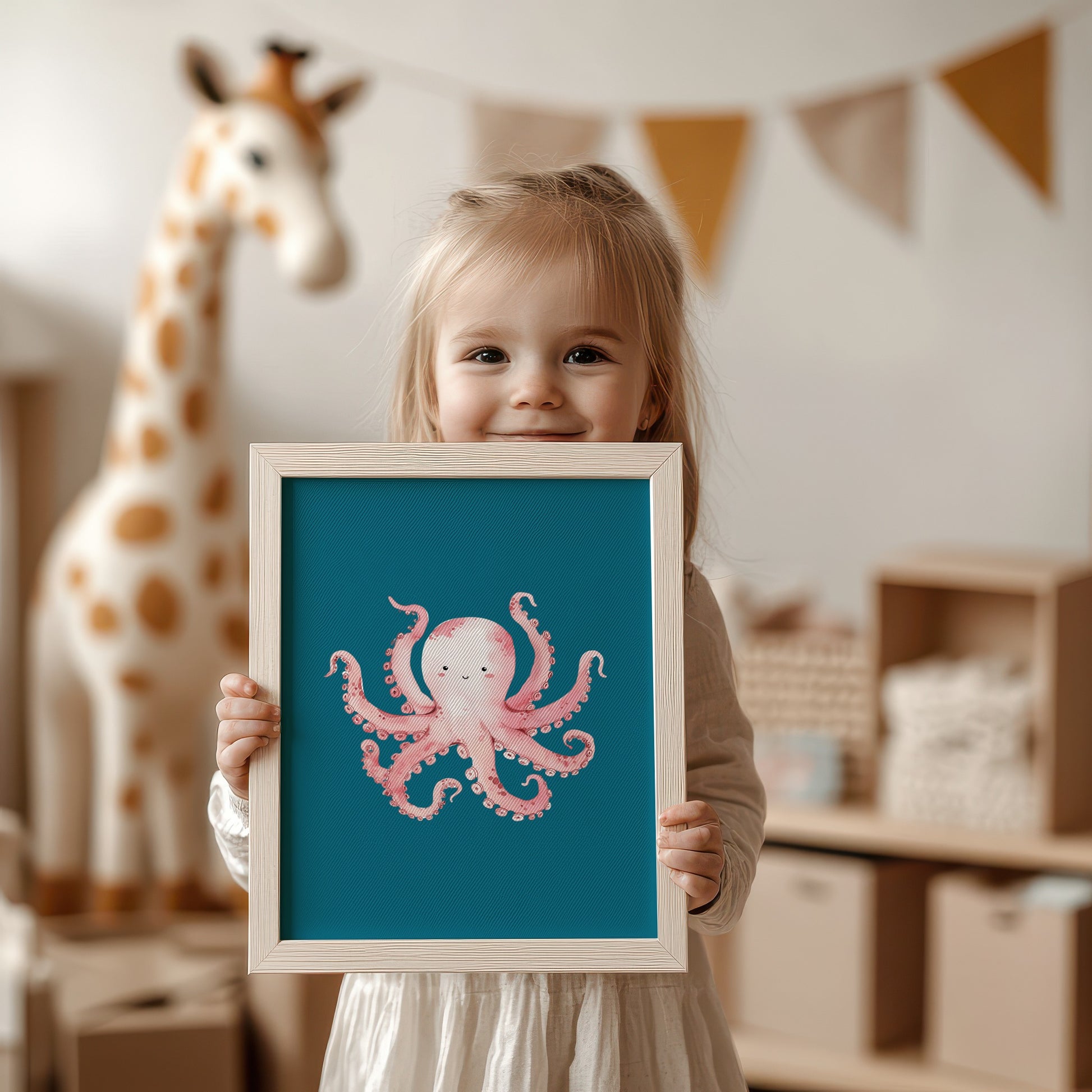 Cute Children's Octopus Print for Kids Room Decor product