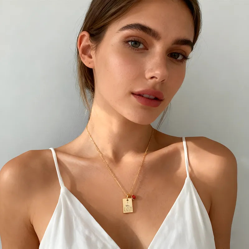 Personalized Calendar Birthstone Necklace - Custom Date Anniversary Gift