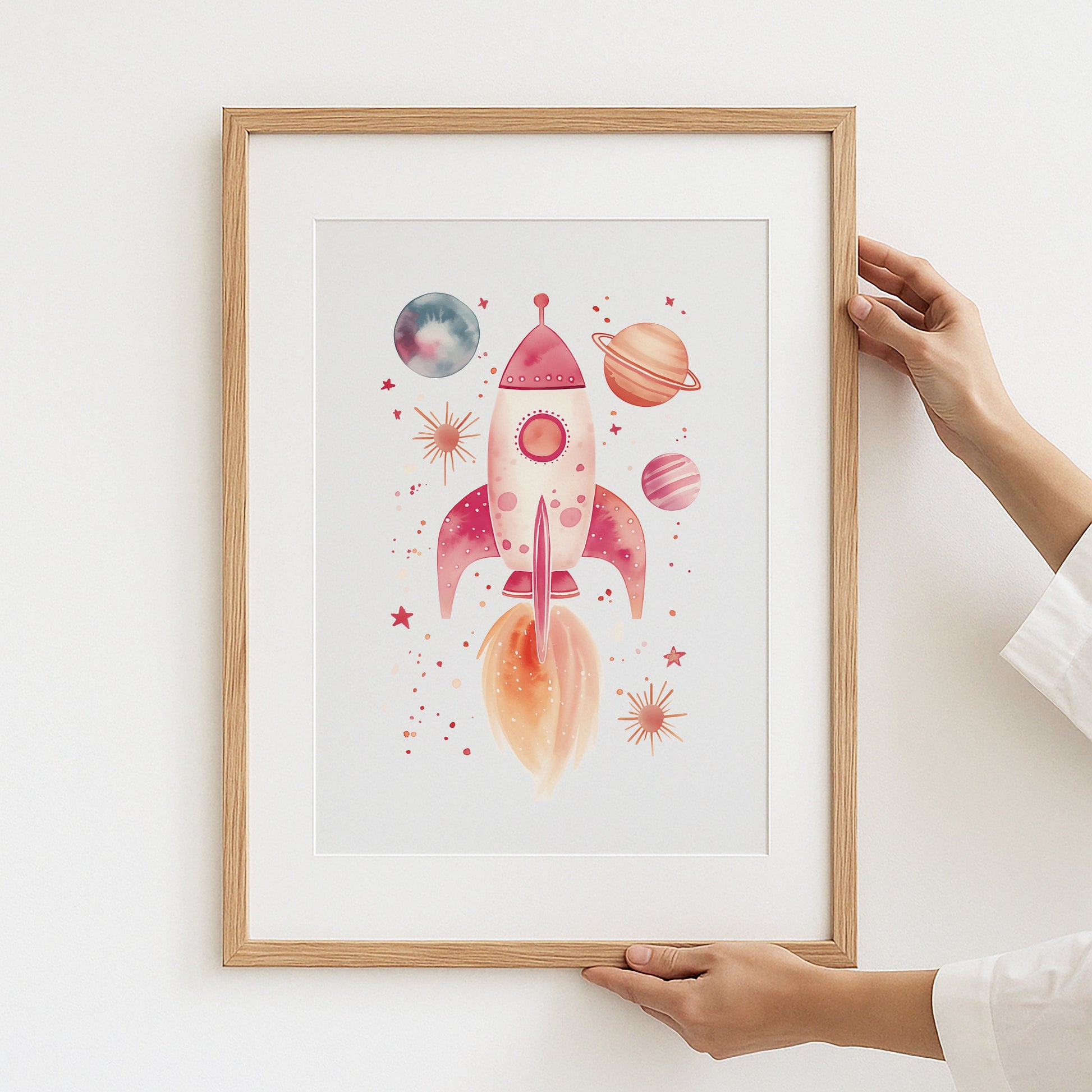 Colorful Rocket and Planets Framed Wall Art product