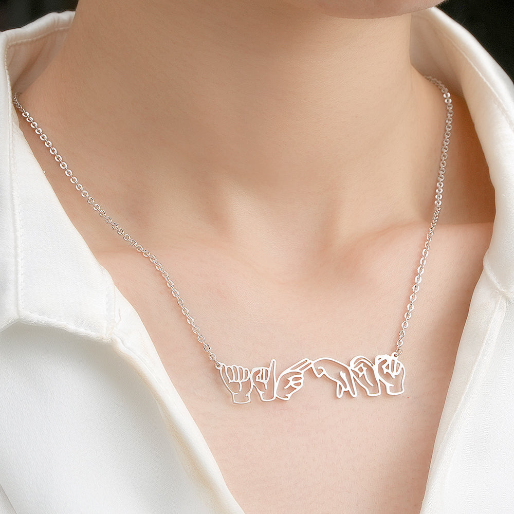 Personalized American Sign Language Necklace