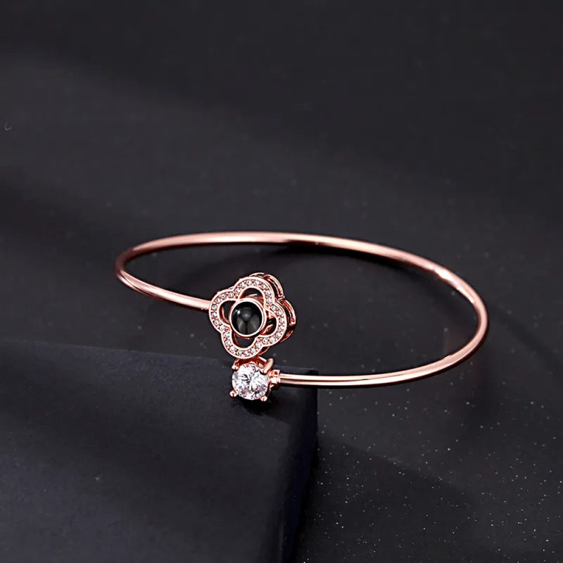 Custom Photo Projection Bracelet - Hidden Picture Heart Jewelry