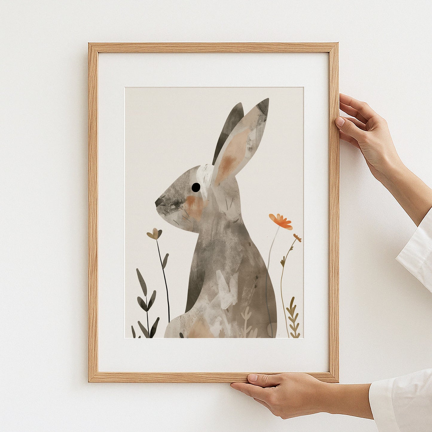 Abstract Bunny Wall Art Nursery Decor Print product