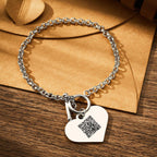 Custom Photo Charm Bracelet with Heart - QR Code Jewelry