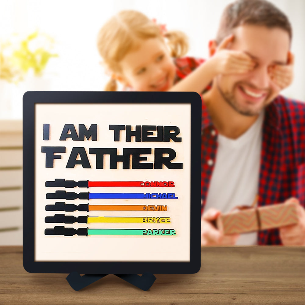 Personalized Wooden Lightsaber Plaque – I Am Their Father