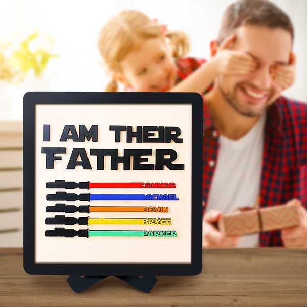 Personalized Wooden Lightsaber Plaque – I Am Their Father
