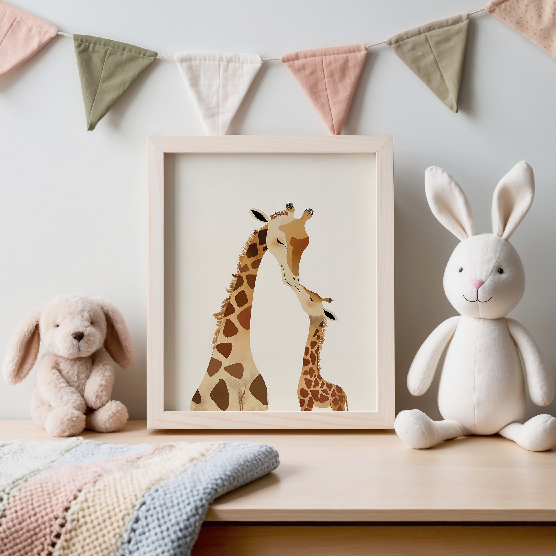 Adorable Giraffes Nursery Wall Art Framed Print product type