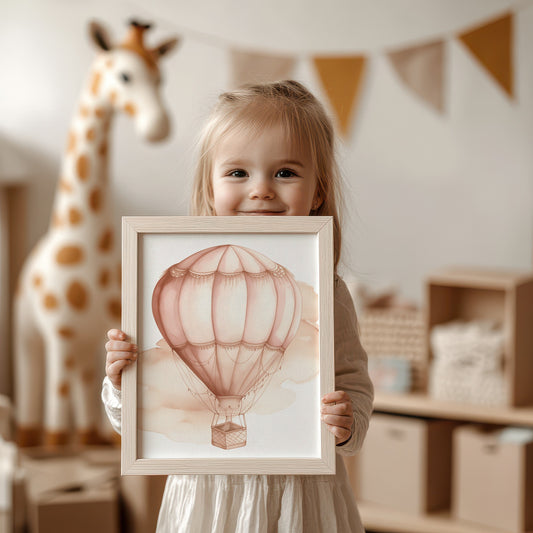 Hot Air Balloon Illustration in Frame product type