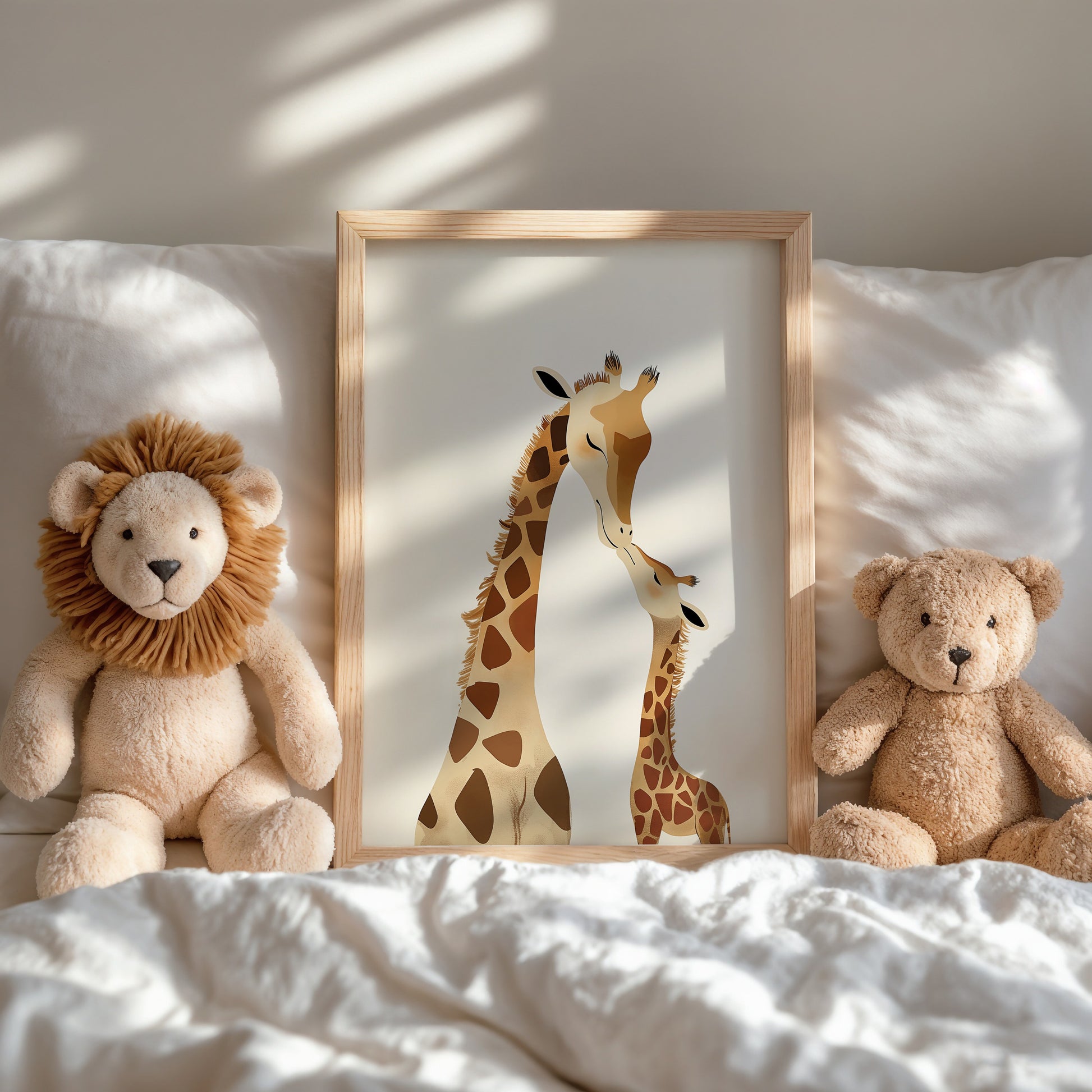 Adorable Giraffe and Baby Lion Teddy Bear product type