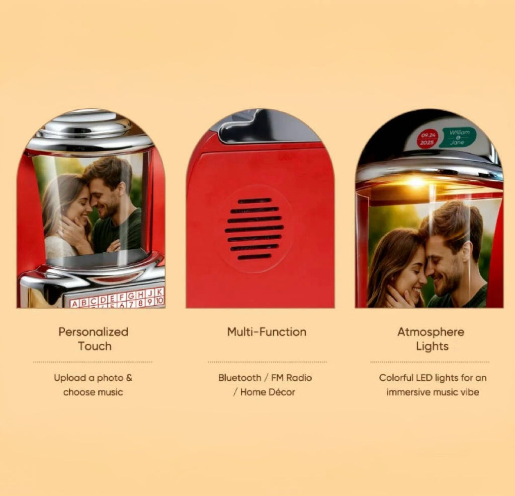 Custom Retro Jukebox Speaker - Personalized Photo Music Player
