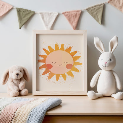 Cute Smiling Sun Print for Kids Room Decor product