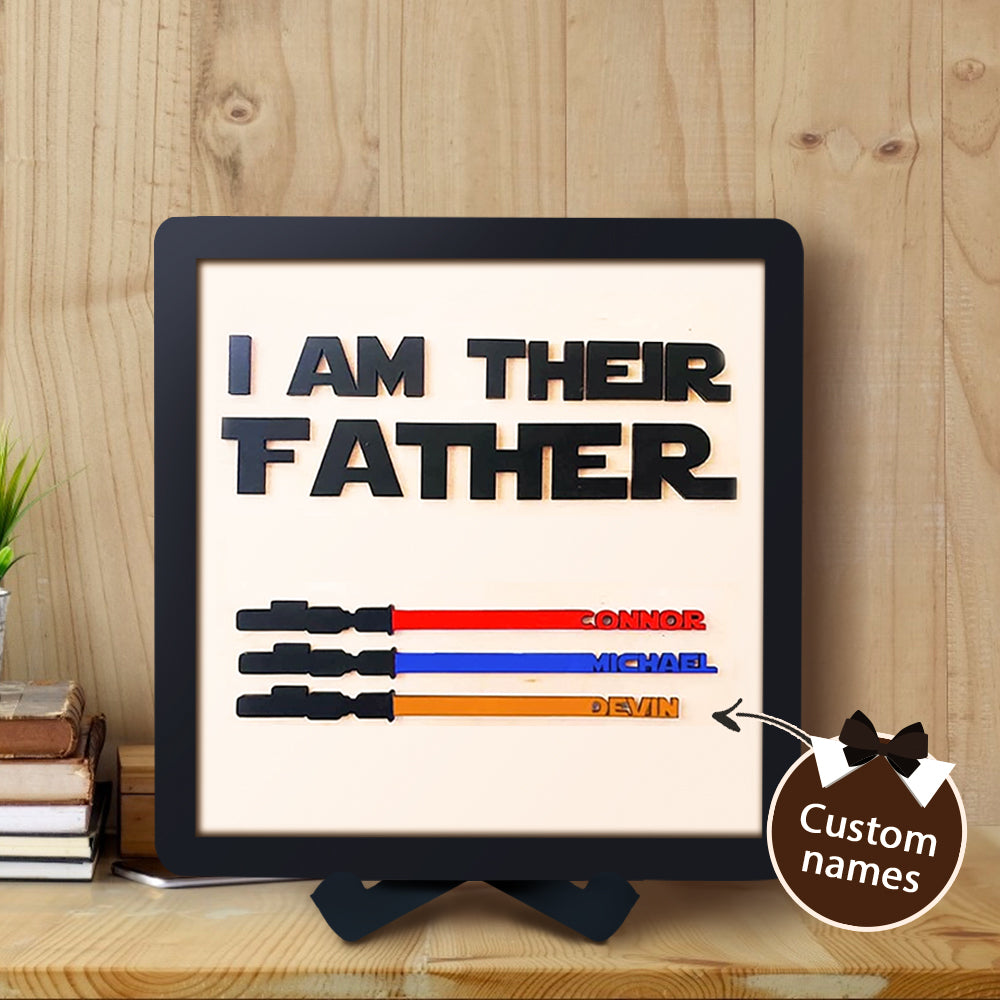 Personalized Wooden Lightsaber Plaque – I Am Their Father