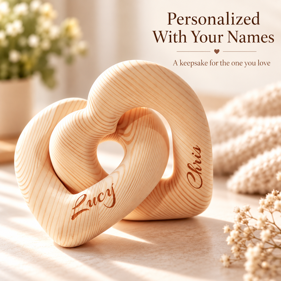 Personalized Infinity Heart Sculpture for Couples | Custom Name Gift