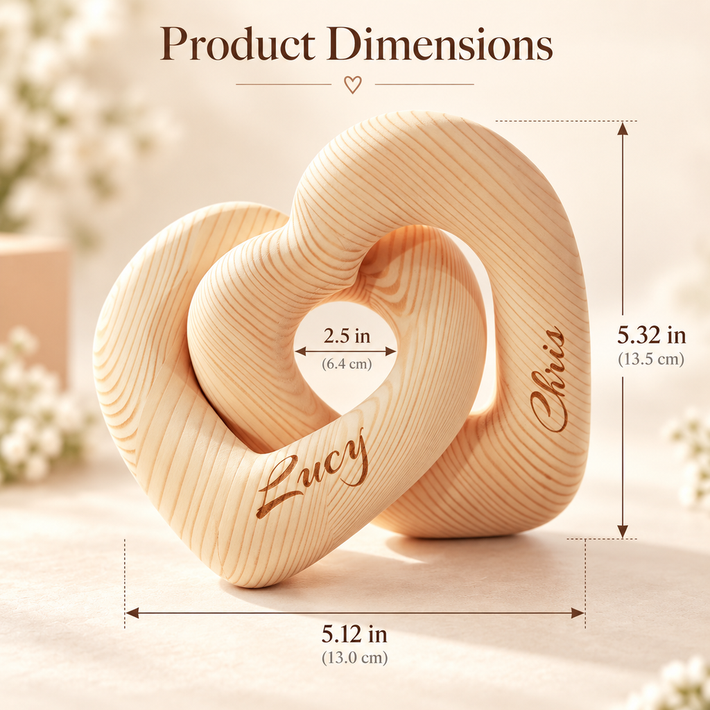 Personalized Infinity Heart Sculpture for Couples | Custom Name Gift